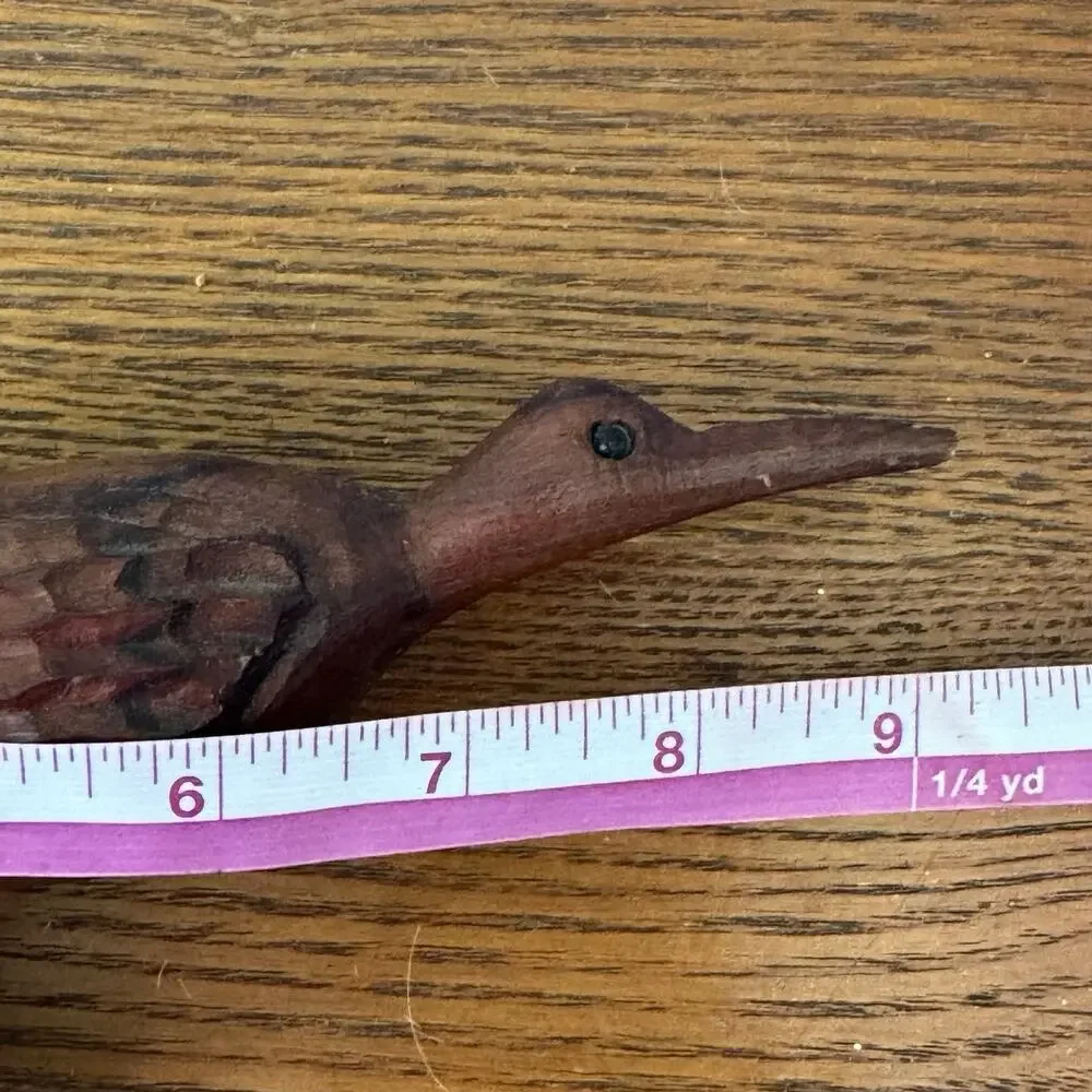 Vintage MCM Mid Century Hand Carved Wood Bird Folk Art Sculpture